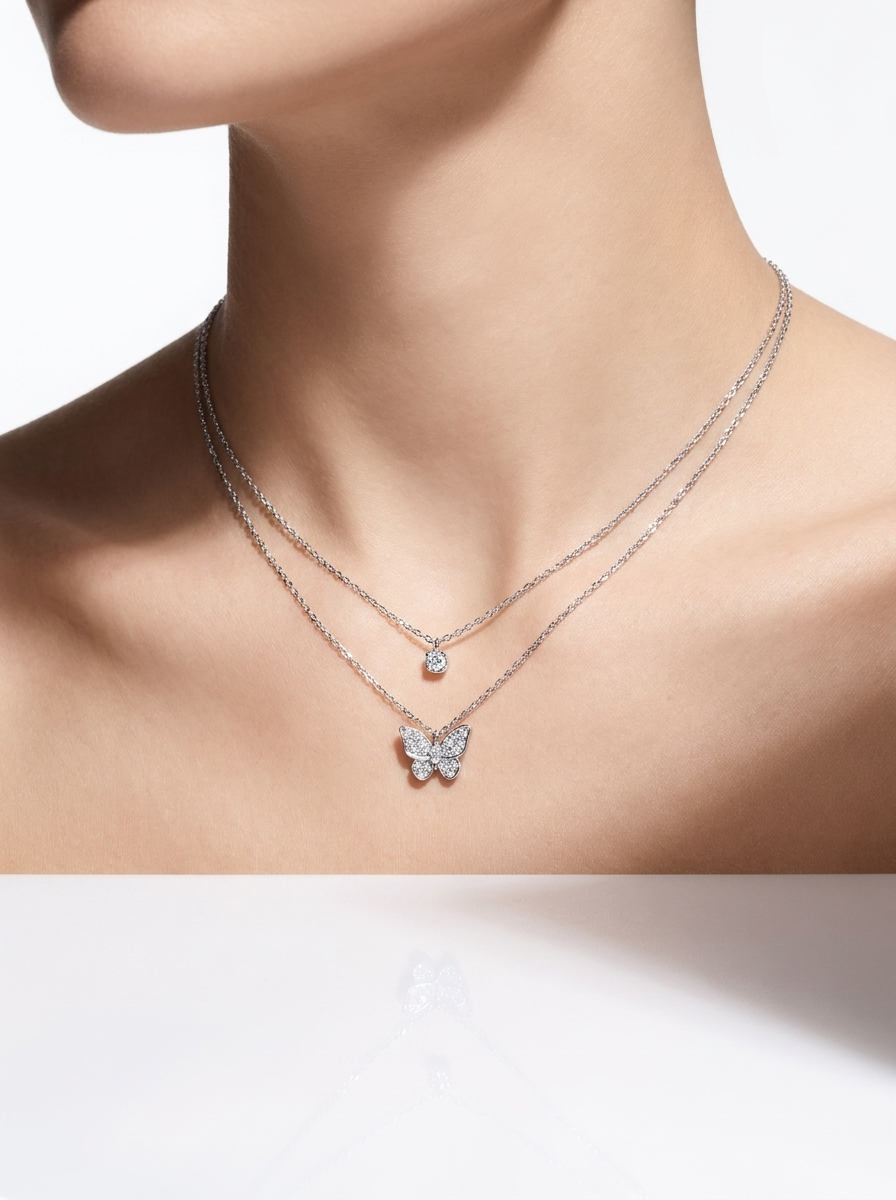 Moonlight Butterfly Duo Necklace
